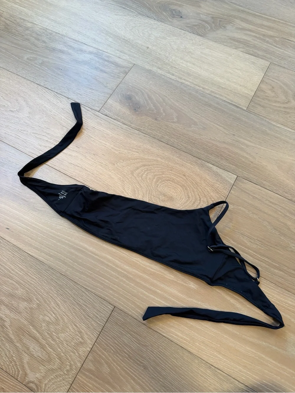 Monday Swimwear Black One-Shoulder swim top